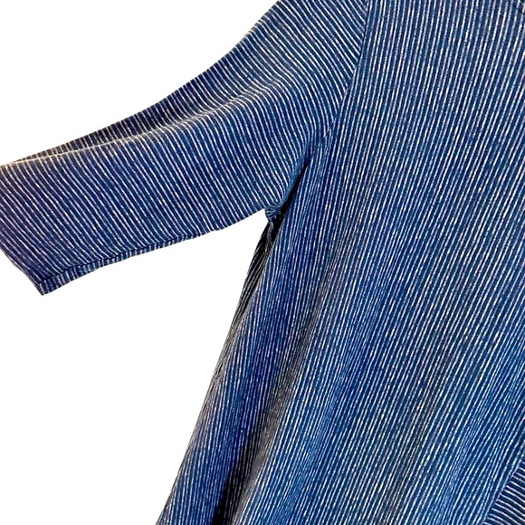 Pure Jill blue striped Lagenlook hemp and organic cotton tunic top Large - Picture 4 of 12